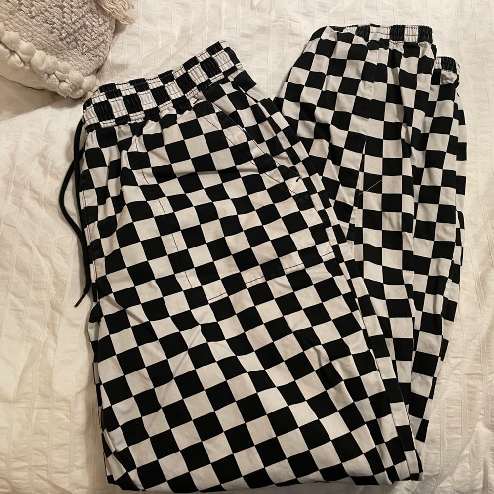 Vans Black & White Checkerboard Track Pants🖤